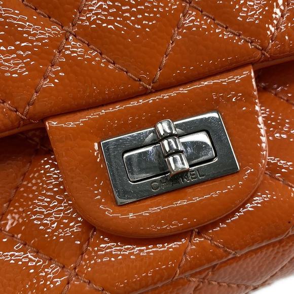 Chanel Mini Matelasse Mademoiselle Chain Double Flap Shoulder Bag Orange - Picture 16 of 16